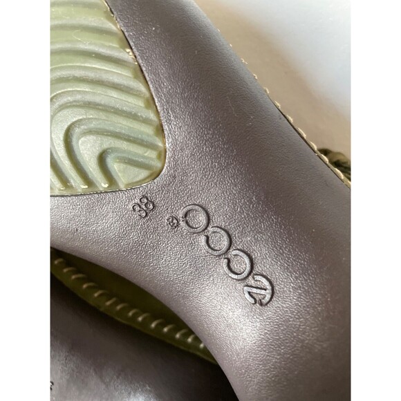 ECCO Women’s Floral Leather Mary Jane Clog size 38/7.5 Comfort Braided Strap - Picture 10 of 10